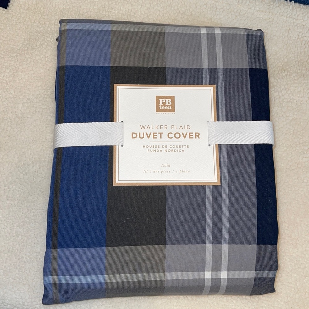 Pottery Barn Teen Walker Plaid Duvet Cover